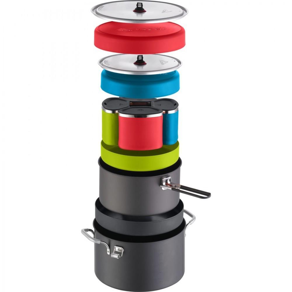 Bateria De Cocina Flex 4 System - Color: Negro/Verde/Rojo/Celeste