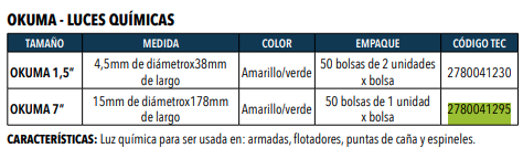 Luz Quimica Okuma Fluo -