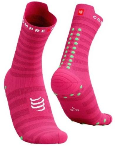 Pro Racing Socks Run High ULTRALIGHT v4.0 - Color: Rosado-Verde-Blanco