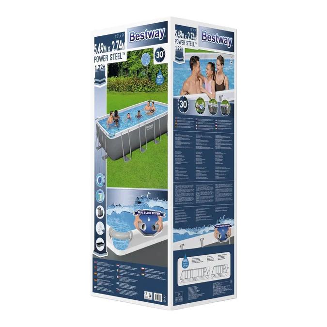 Miniatura Piscina Rectangular Filtro+Accesorio 5.49X2.74X1.22M -
