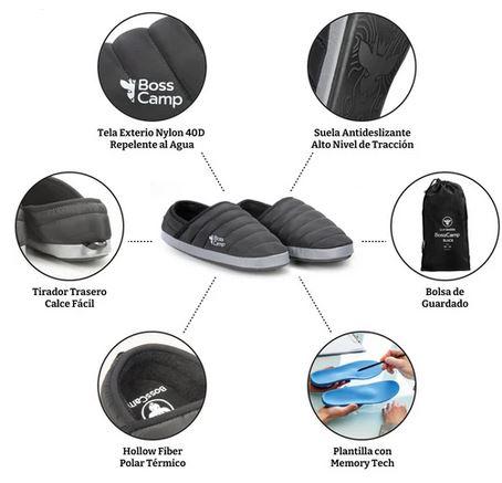 Pantufla Térmica SoftShoes Quintay Adulto  - Color: Negro