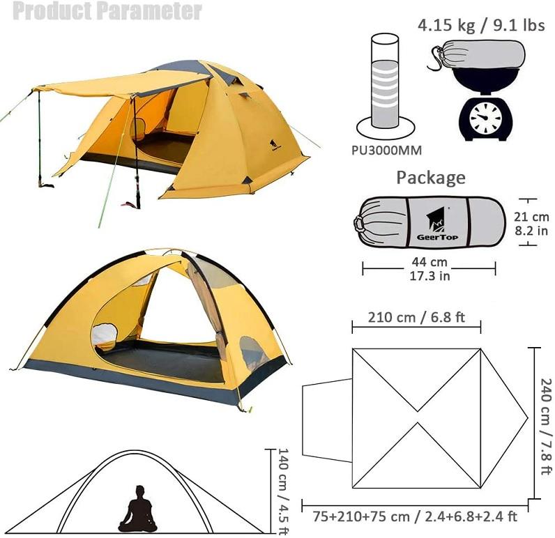 Carpa Toproad IV 4 Personas - Color: Amarillo