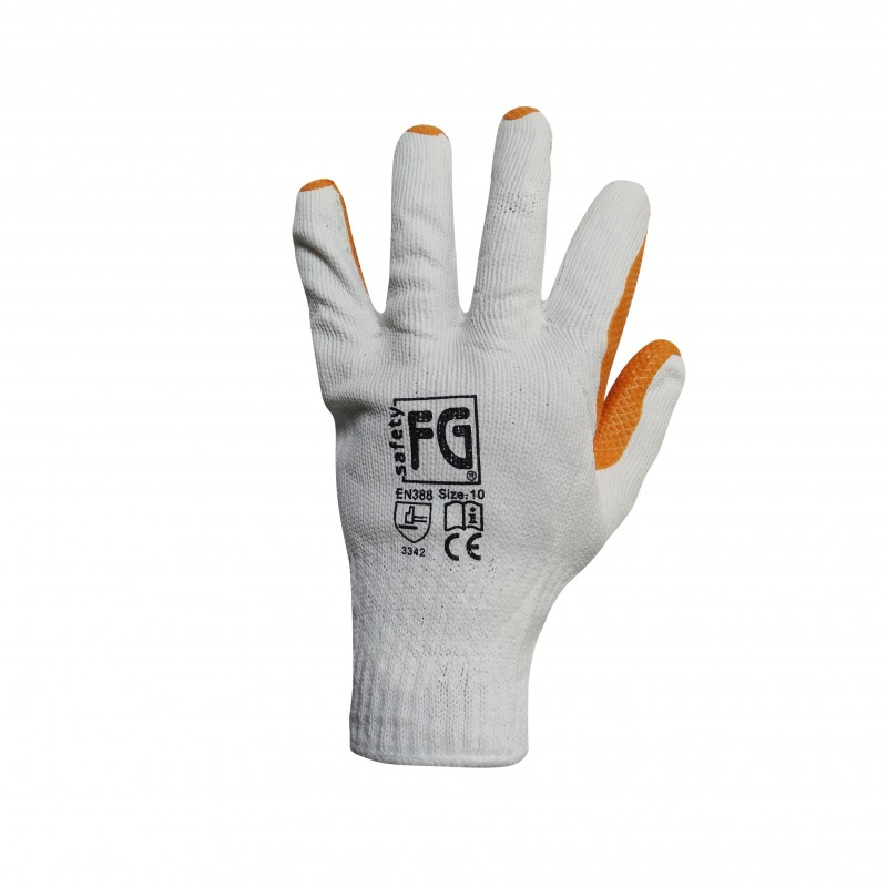 Guante Forestal Tejido Antid. Palma Latex Naranja 