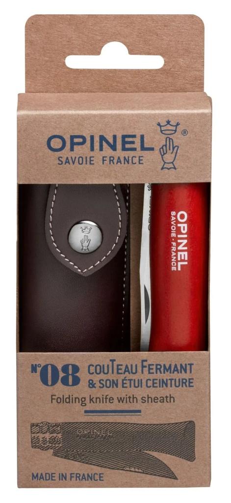 Cuchillo N°8 Trekking Con Funda  - Color: Rojo