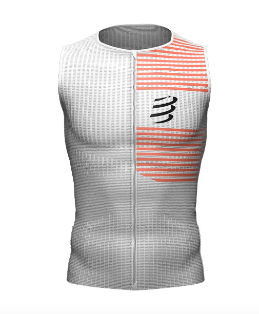 Miniatura Tricota Hombre Tri Postural Tank Top - Color: Blanco-Naranjo