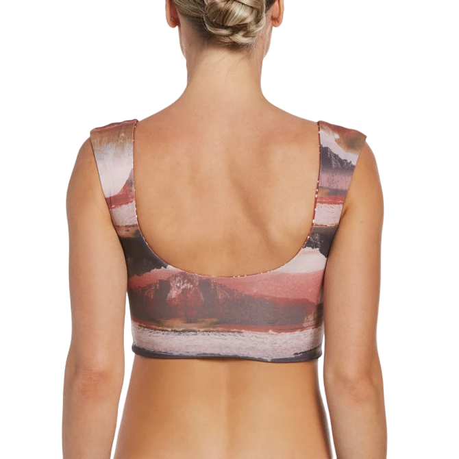 Crop Top Deportivo De Mujer Reversible - Color: Cafe