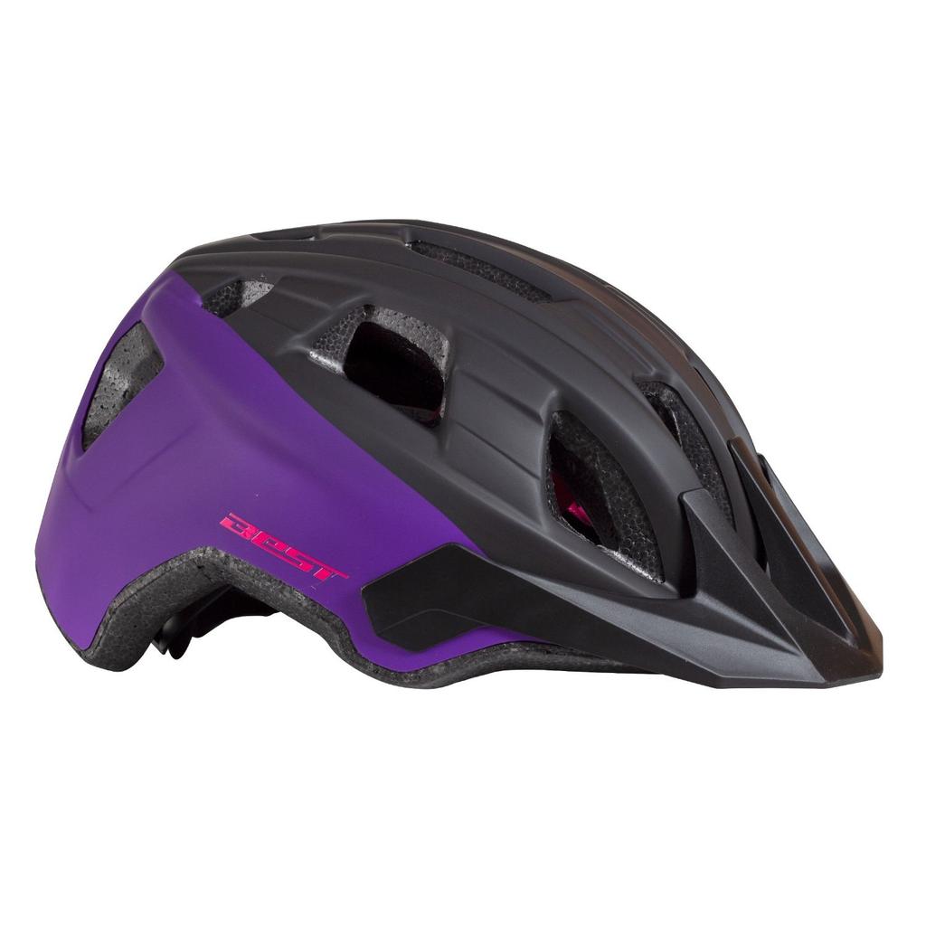 Casco Enduro Certificado En Caja - Talla: M, Color: Negro-Morado