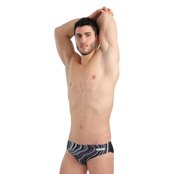 Traje De Baño Hombre Swim Briefs Marbled  - Color: Negro
