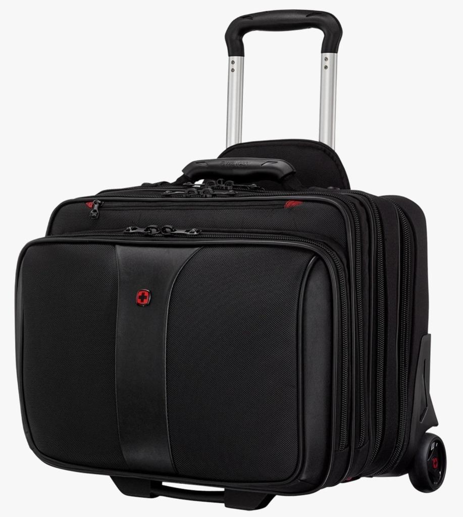 Miniatura Maleta con ruedas y bolso para portátil de 17 pulgadas a juego. - Color: Negro