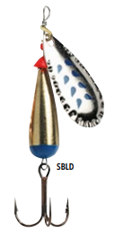 Miniatura Spinner Falcon Claw Droppen #4 - Color: SBLD PLATA/PTO AZULES