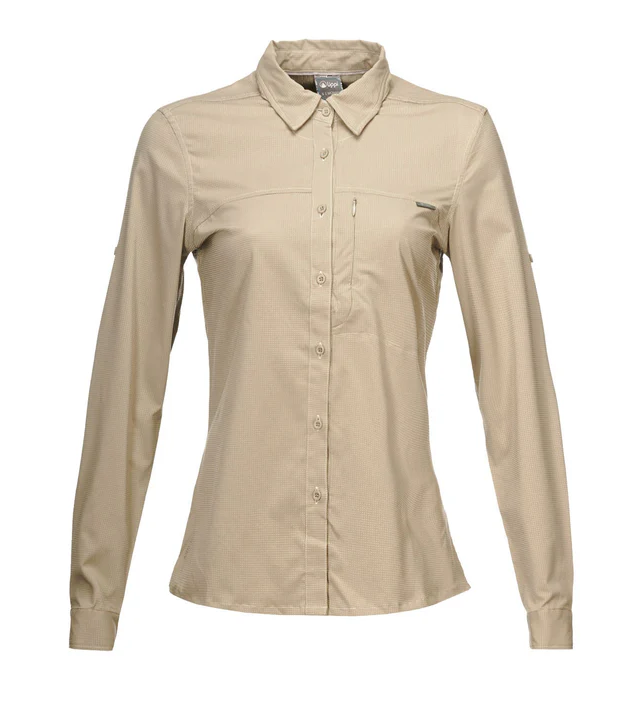 Camisa Mujer Rosselot Long Sleeve Q-Dry Shirt - Color: Beige