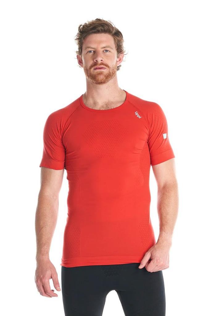 Miniatura Primera Capa Hombre Skintec 1000 Seamless Short Sleeve - Color: Rojo