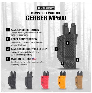Miniatura Funda de Kydex para el Gerber MP600 -
