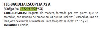 Baqueta 72a Escopeta Madera  -