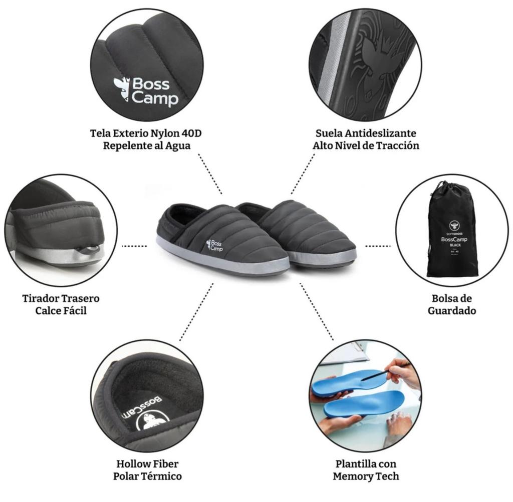 Miniatura Pantufla Térmica SoftShoes Quintay Adulto - Color: Negro