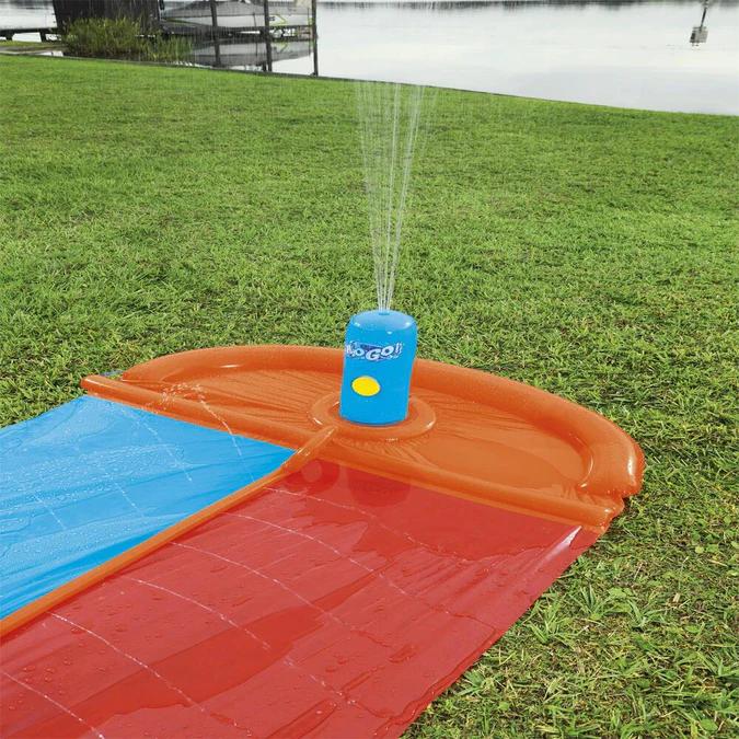 Deslizador Doble 4.88M Con Juego De Lluvia Inflable -