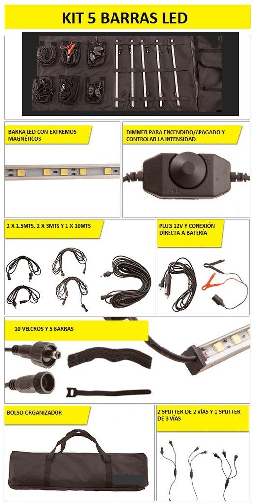 Kit 5 Barras LED