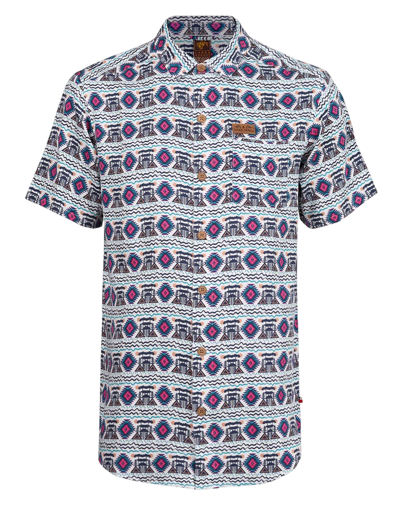 Miniatura Camisa Hombre Aflora Full Print - Color: Blanco