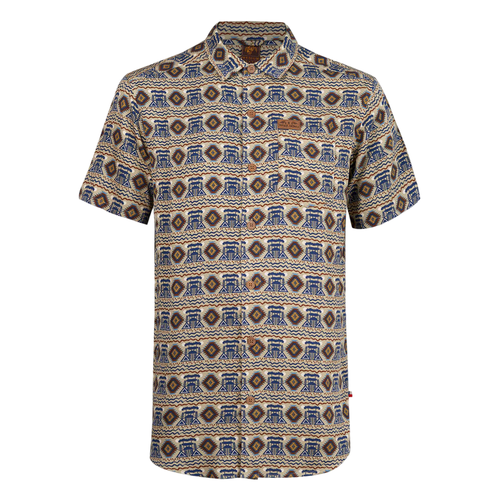 Miniatura Camisa Hombre Aflora Full Print - Color: Café