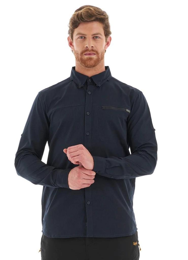 Miniatura Camisa Hombre Rosselot Long Sleeve Q-Dry Shirt - Formato: Melange Azul, Talla: S