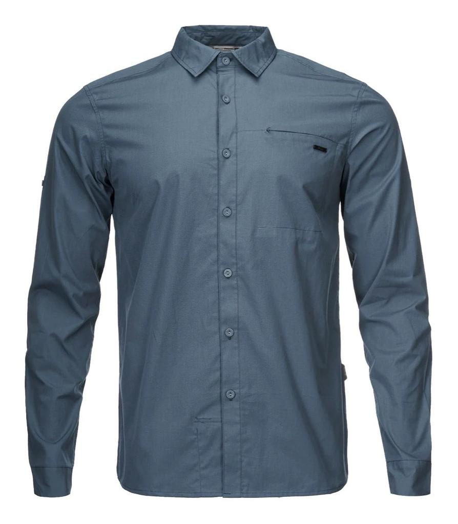 Miniatura Camisa Hombre Alloy Long Sleeve Shirt  - Color: Melange Azul Marino , Talla: S