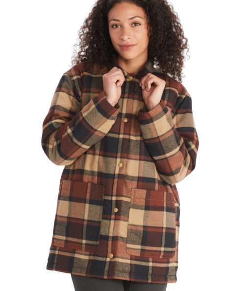 Chaqueta City Style Mujer Lanigan Flannel Chore Coat - Color: Cafe