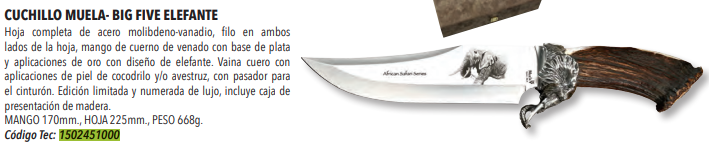 Cuchillo Big Five - Elefante -