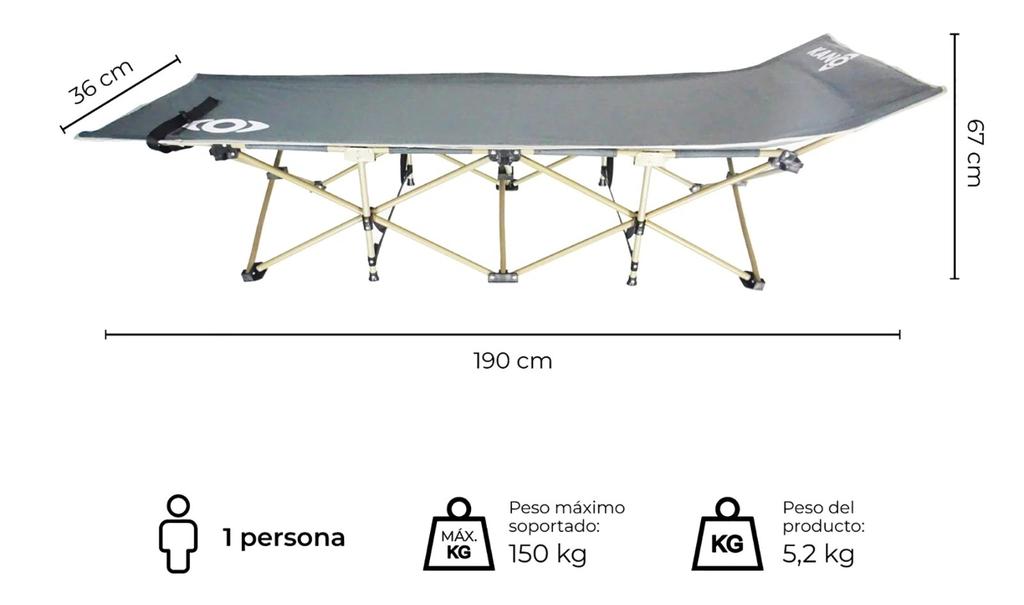 Miniatura Catre Plegable Para Camping Dickson - Color: Gris