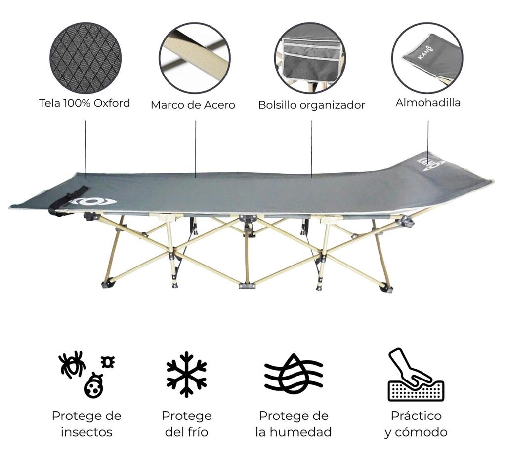 Miniatura Catre Plegable Para Camping Dickson - Color: Gris