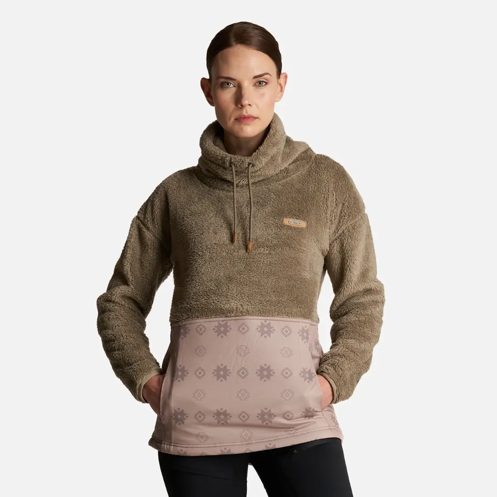 Miniatura Poleron Mujer Baggy Sweatshirt Taupe - Color: Beige