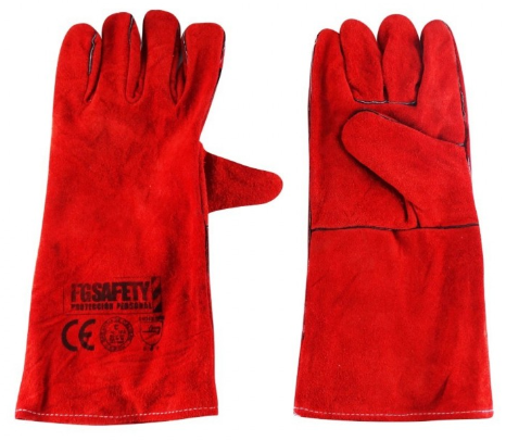 Guante Descarne Soldar Industrial - Color: Rojo