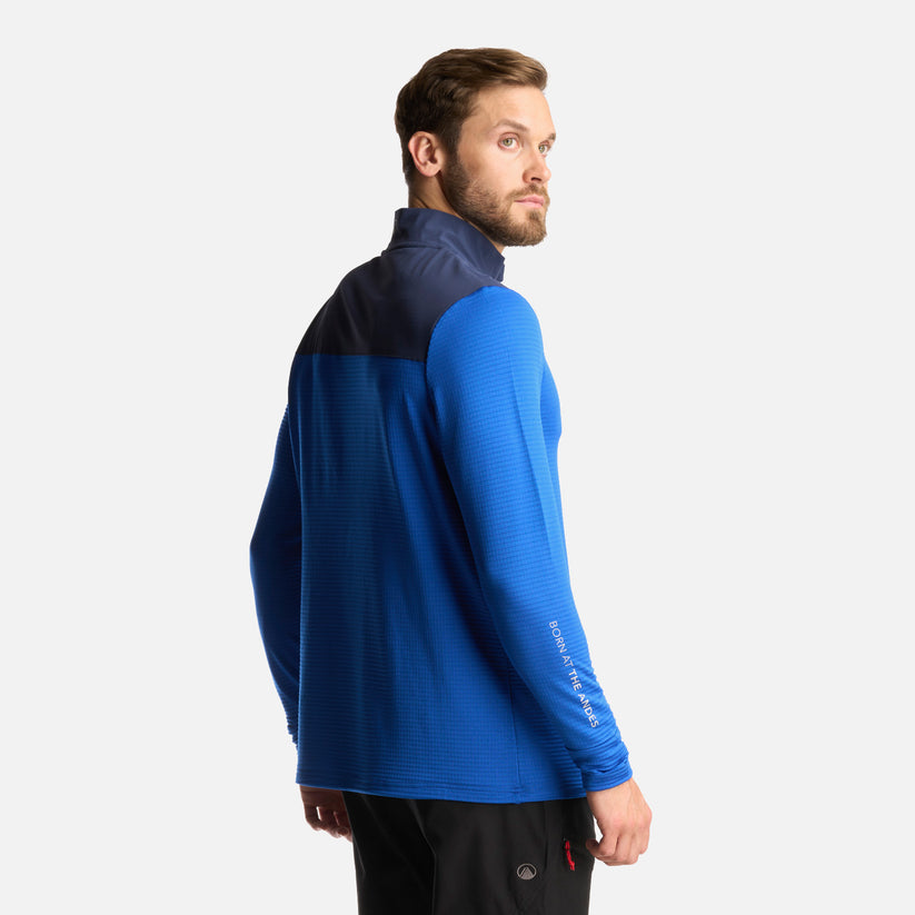 Miniatura Poleron Hombre Karova Nano F 1/4 Zip - Color: Azul