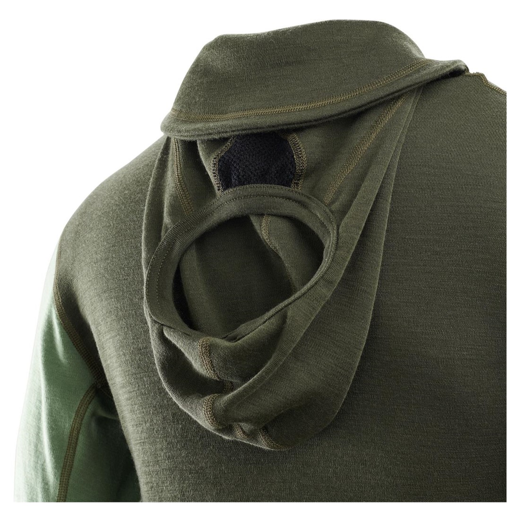Miniatura Primera Capa WarmWool Hood Sweater Hombre - Talla: XL, Color: Verde Oscuro