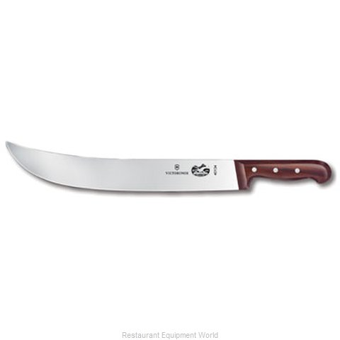 Cuchillo Carnicero Hoja Ancha Curva Mango de Madera 36 cm