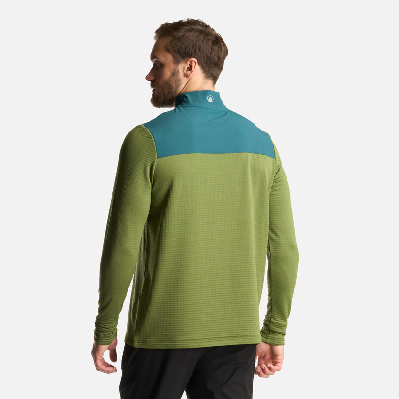 Miniatura Poleron Hombre Karova Nano F 1/4 Zip - Color: Verde