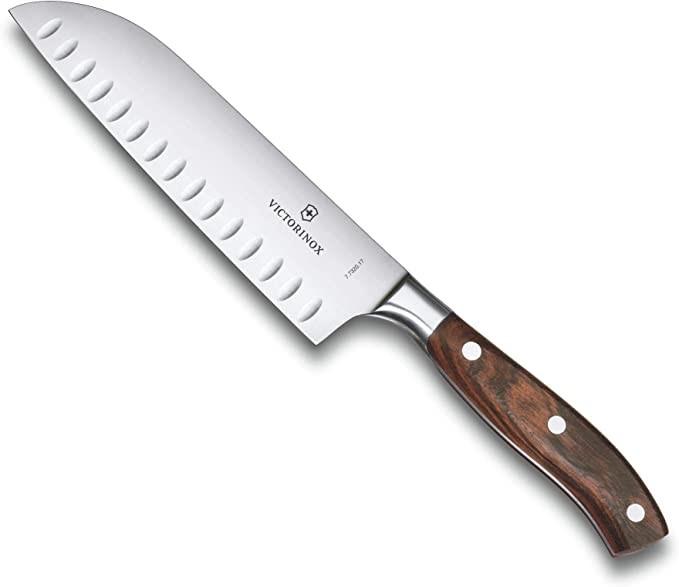 Cuchillo Santoku Alveolada Gran Maitre Madera 17Cm