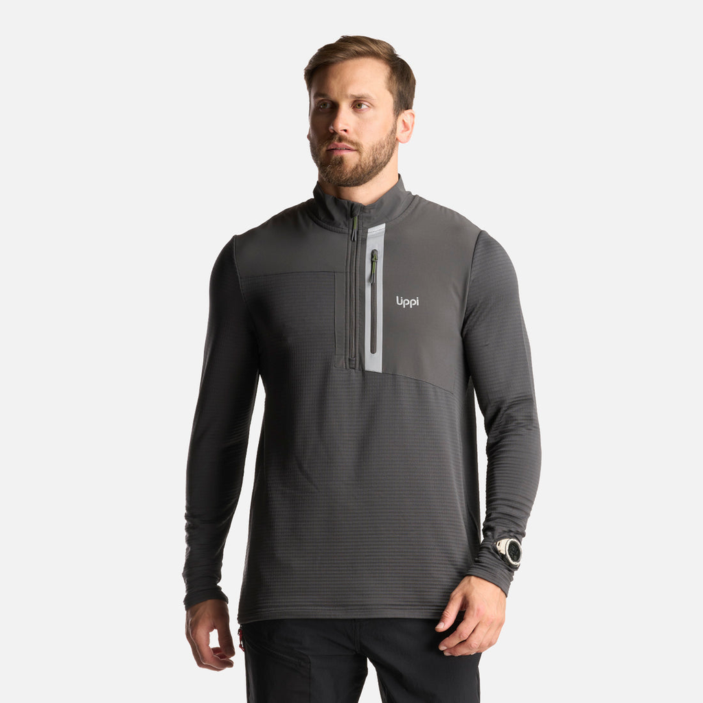 Miniatura Poleron Hombre Karova Nano F 1/4 Zip - Color: Grafito