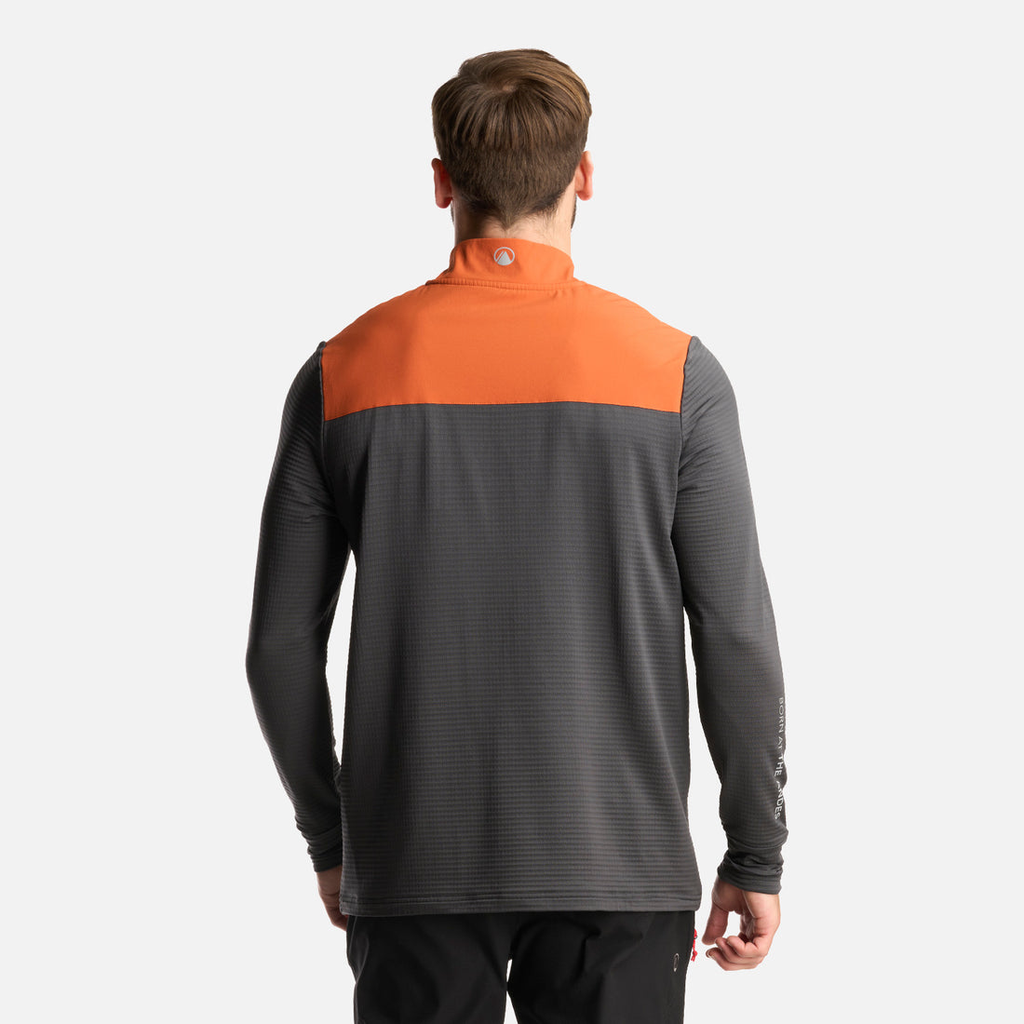 Miniatura Poleron Hombre Karova Nano F 1/4 Zip - Color: Naranjo Oscuro