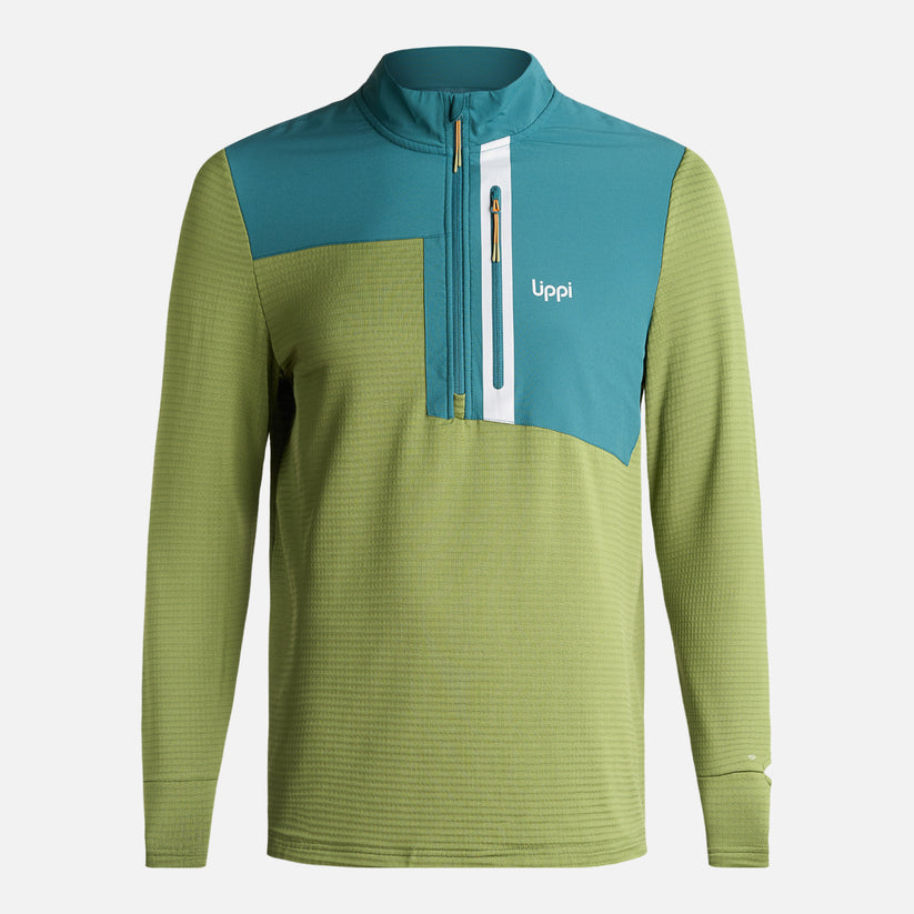 Miniatura Poleron Hombre Karova Nano F 1/4 Zip - Color: Verde