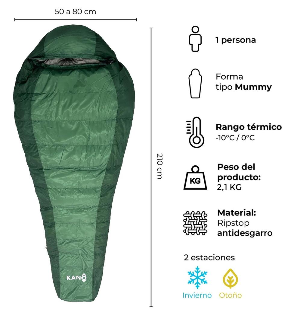 Miniatura Saco De Dormir 4 Estaciones Aconcagua  - Color: Verde