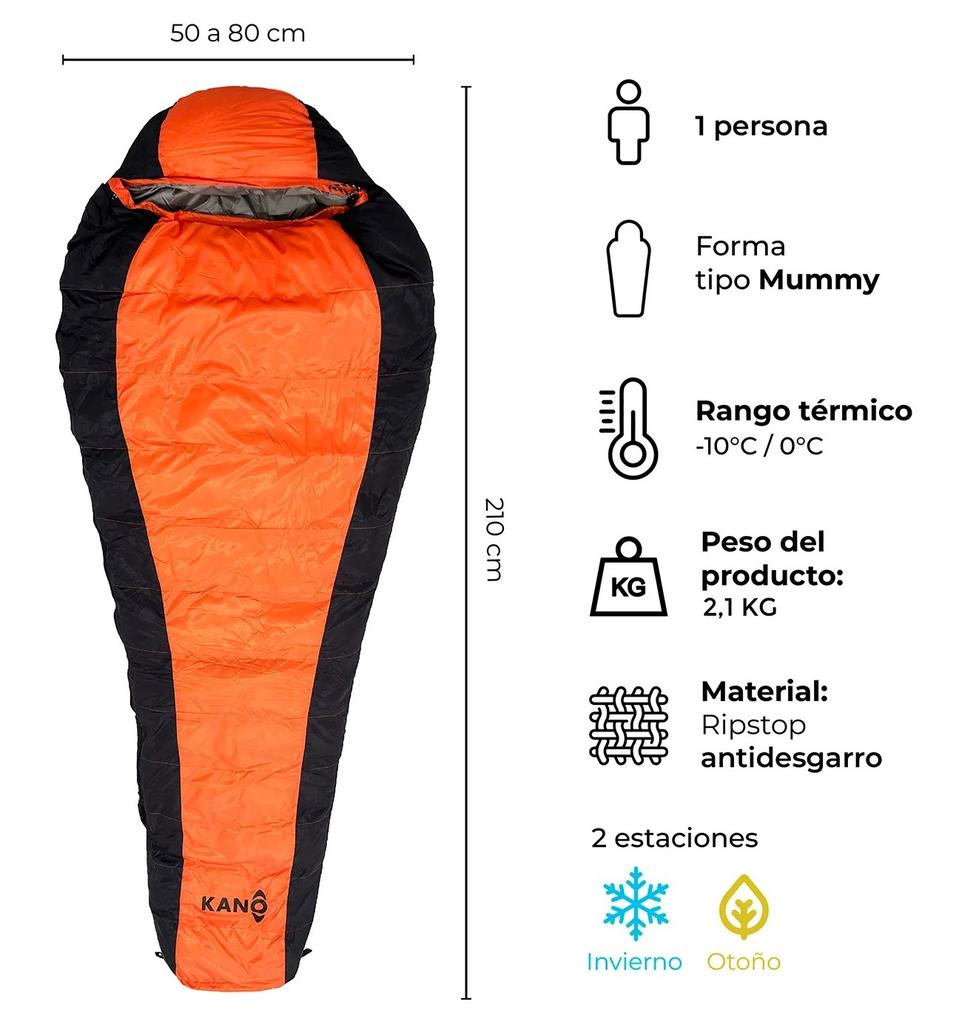 Miniatura Saco De Dormir 4 Estaciones Aconcagua  - Color: Naranjo