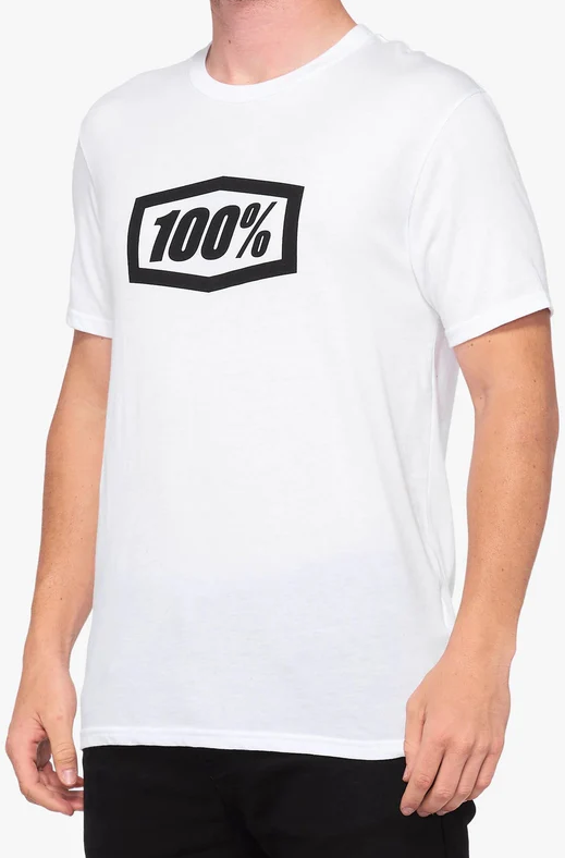 Polera Hombre logo 100% Icon Manga Corta - Color: Blanco