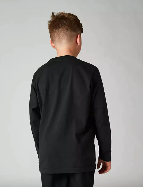 Polera Lifestyle Niño Rkane Manga Larga - Color: Negro