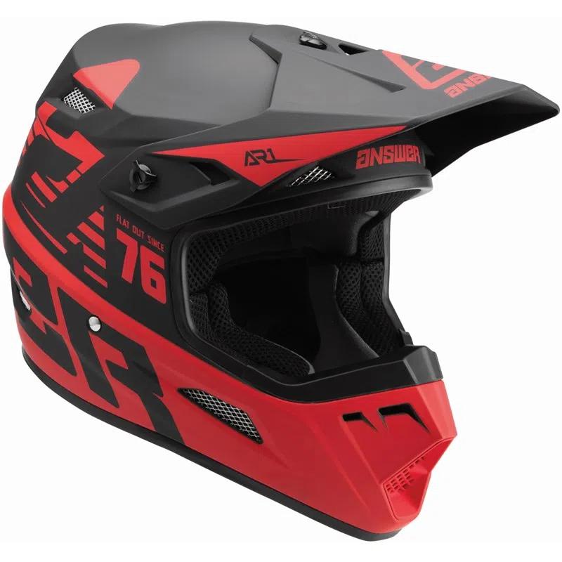 Casco Moto Mx Niño Ar-1 - Color: Negro-Rojo