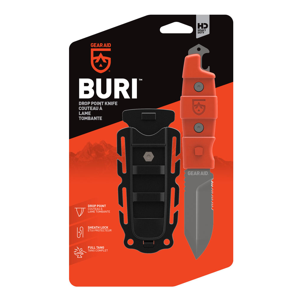 Cuchillo Utilitario Buri Drop Point Knife - Color: Naranja