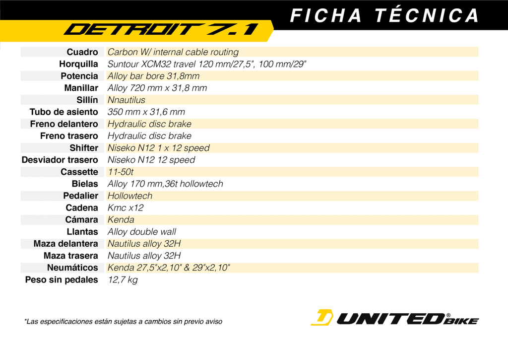 Bicicleta Detroit 7.1 Aro 27.5 -