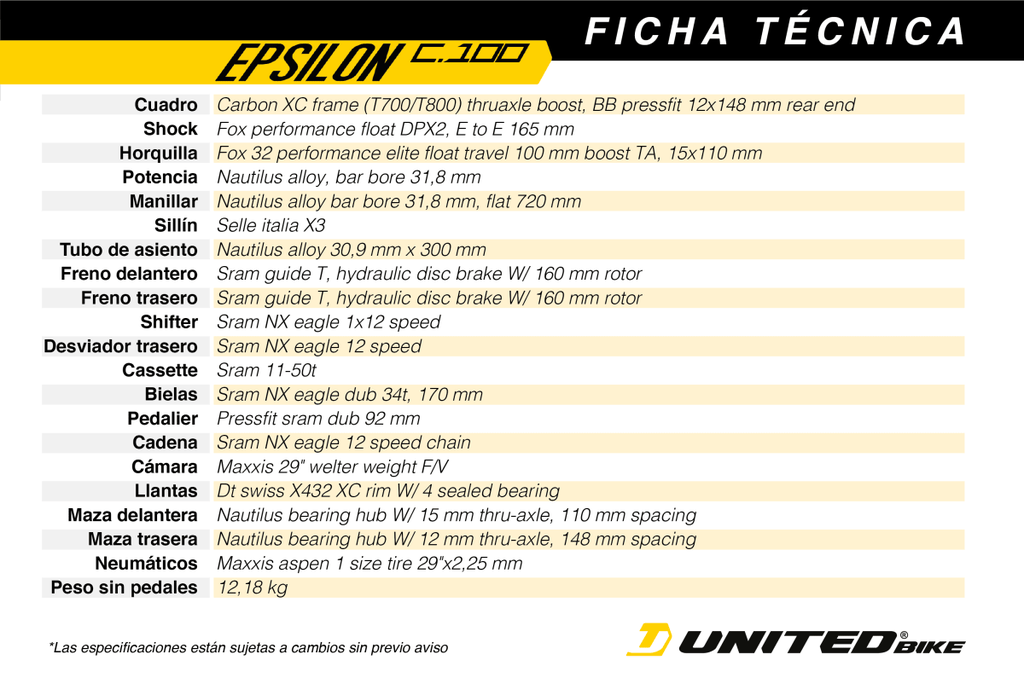 Bicicleta Epsilon C100 ARO 29 -