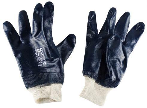 Guante Industrial Nitrilo Puño Tejido - Color: Azul