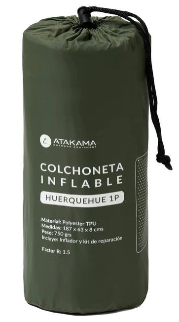 Miniatura Colchoneta Inflable Trekking/Camping Huerquehue - Color: Verde
