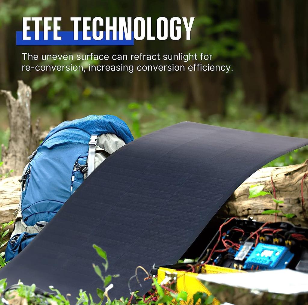 Miniatura Panel Solar Flexible Para Techo Etfe 55w - Color: Negro